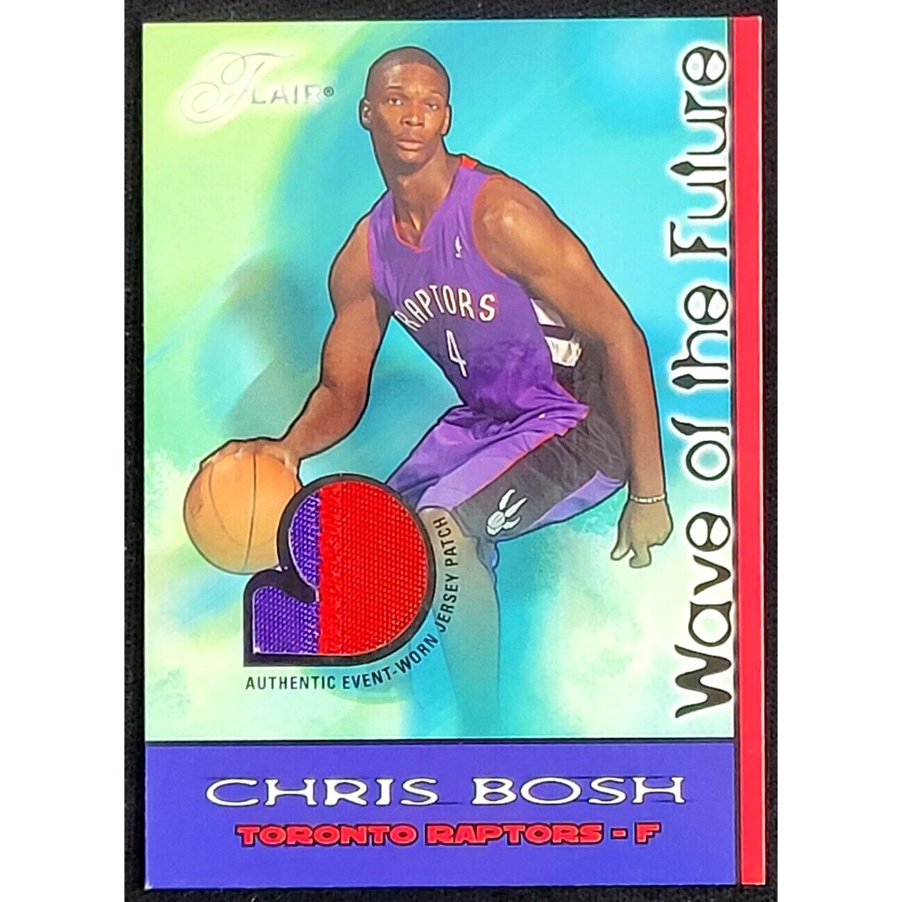 2003-04 FLAIR CHRIS BOSH ROOKIE RC WAVE OF THE FUTURE PATCH #D‎ 43/50